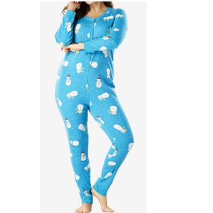 Woman Within Intimates & Sleepwear - Snowman plussize onesie Pajama union suit 5X 95q3* Woman Within Intimates & Sleepwear - Snowman plussize onesie Pajama union suit 5X 95q3*